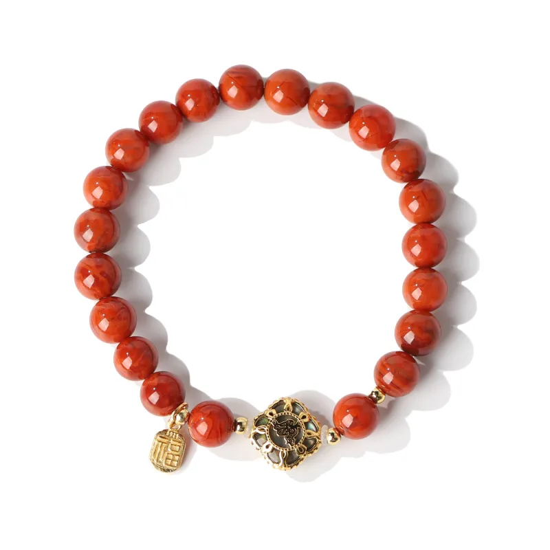 YUANYUANRUYI South Red Agate Bracelets Unisex-1