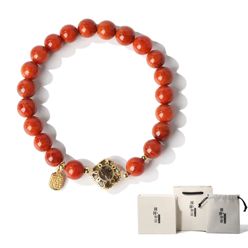 YUANYUANRUYI South Red Agate Bracelets Unisex-3