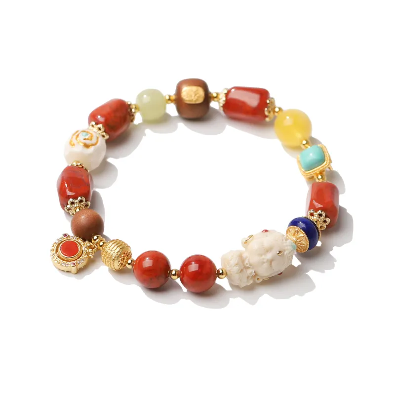 YUANYUANRUYI South Red Agate Fine Jade Bracelets Unisex-3