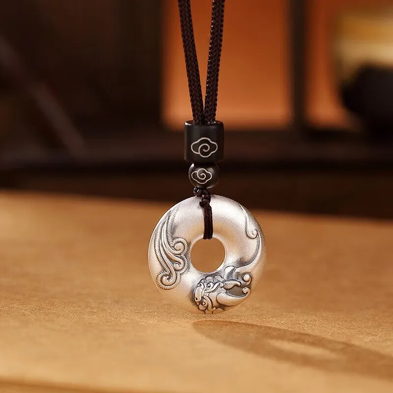 NSAOT 999 Fine Silver Foot Silver Pendants Unisex-2