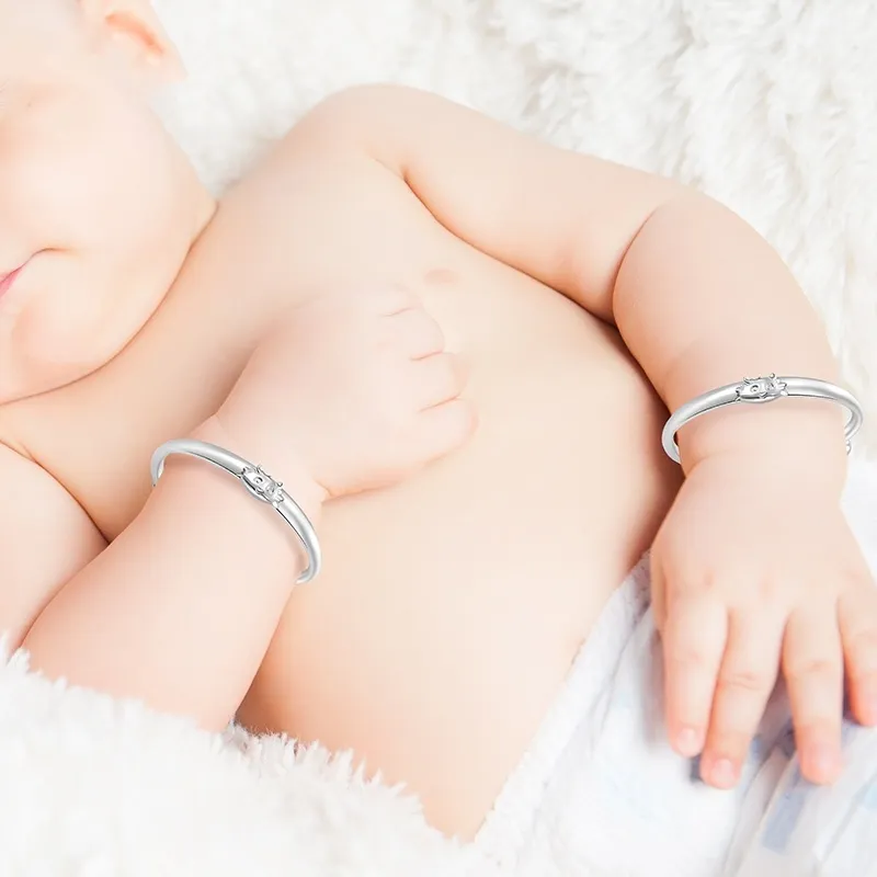 NSAOT 990 Foot Silver Bangles Kids'-3