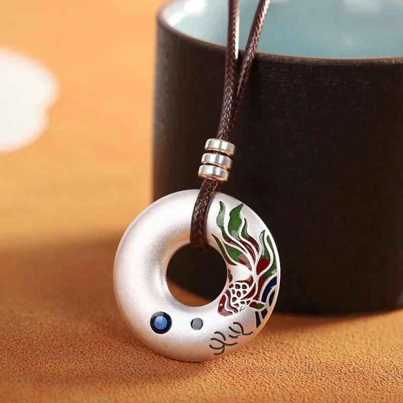 NSAOT 999 Fine Silver Foot Silver Pendants Unisex-3