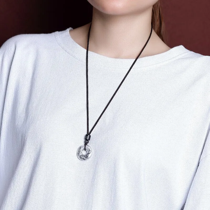 NSAOT 999 Fine Silver Foot Silver Pendants Unisex-5