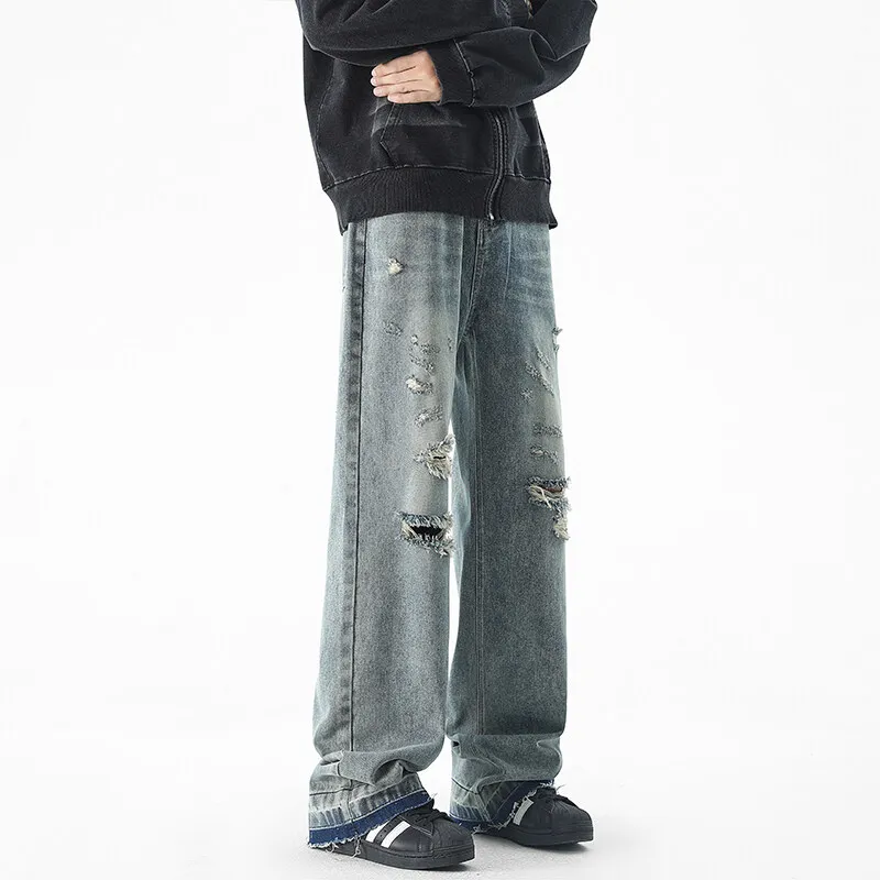 WOOG2005 Jeans Unisex Vintage Blue-3