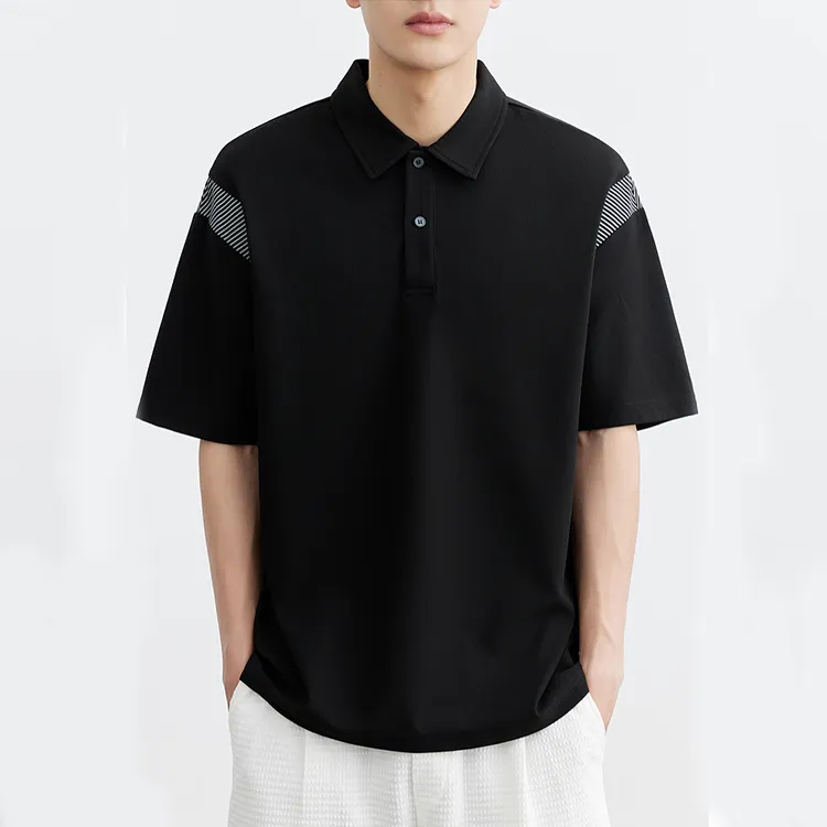 WOOG2005 Polo Shirts Men Black-3