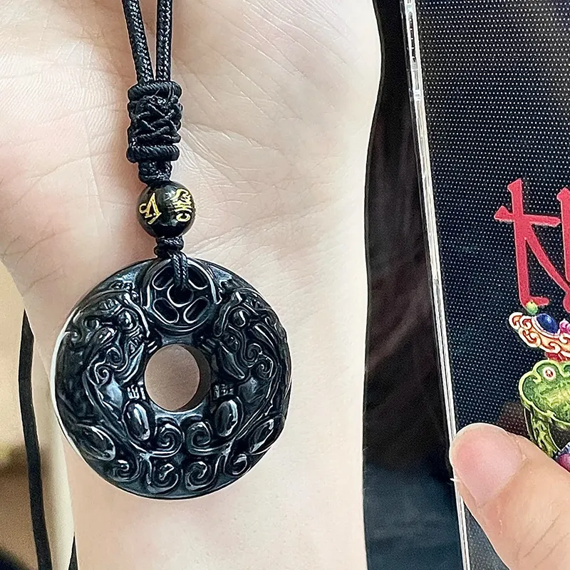 Bermuda Eyes Obsidian Jade Necklaces Unisex-4