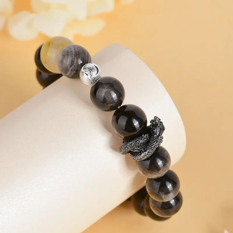 Bermuda Eyes Obsidian Bracelets Unisex-3