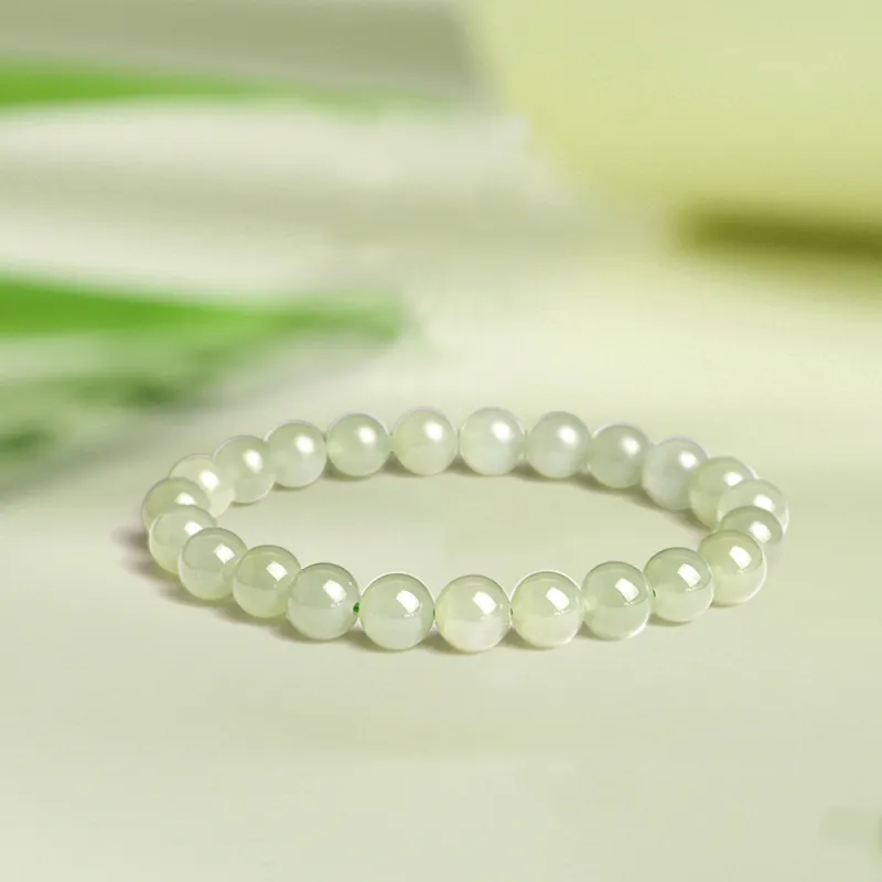 Bermuda Eyes Hetian Jade Bracelets Pale Greenish White Jade Unisex-3