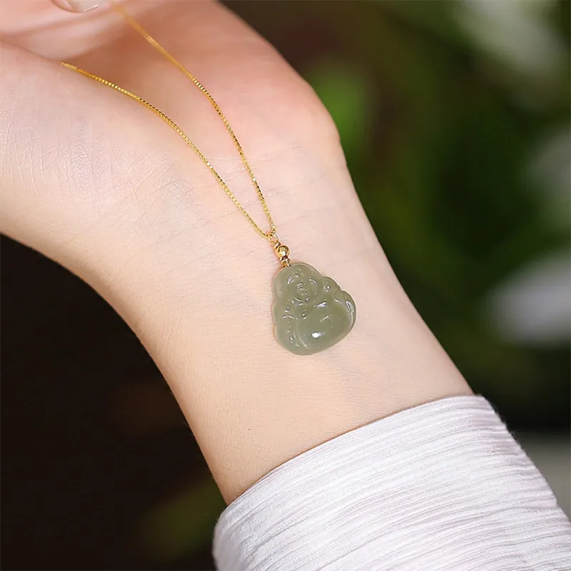 Bermuda Eyes Hetian Jade Necklaces Green Jade Women's-1