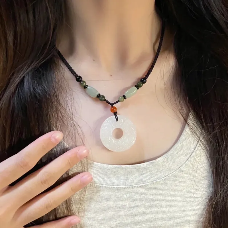 Bermuda Eyes Obsidian Jade Necklaces Unisex-1