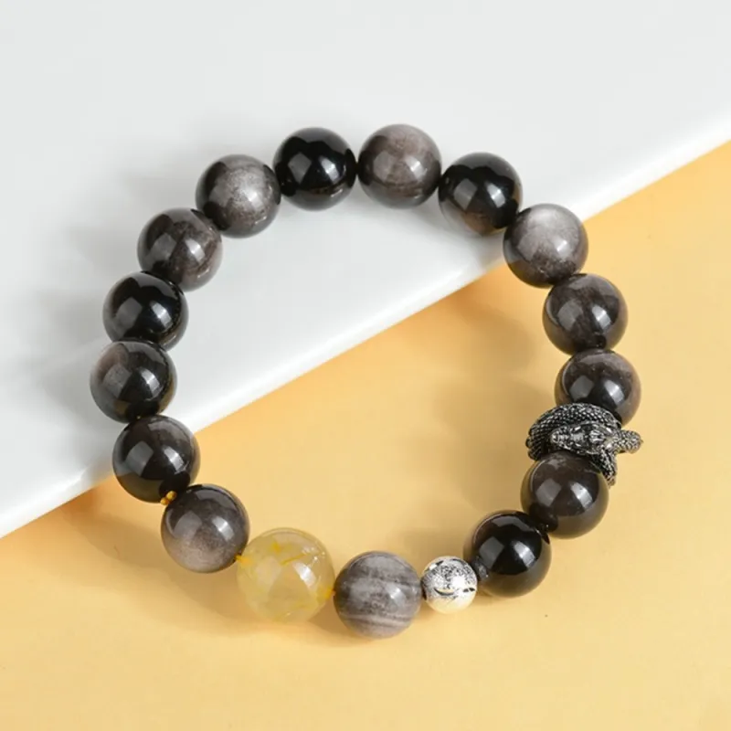 Bermuda Eyes Obsidian Bracelets Unisex-4