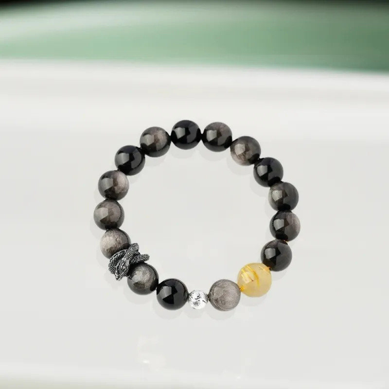 Bermuda Eyes Obsidian Bracelets Unisex-5