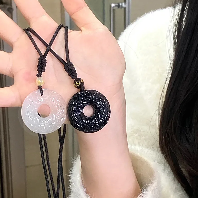 Bermuda Eyes Obsidian Jade Necklaces Unisex-6