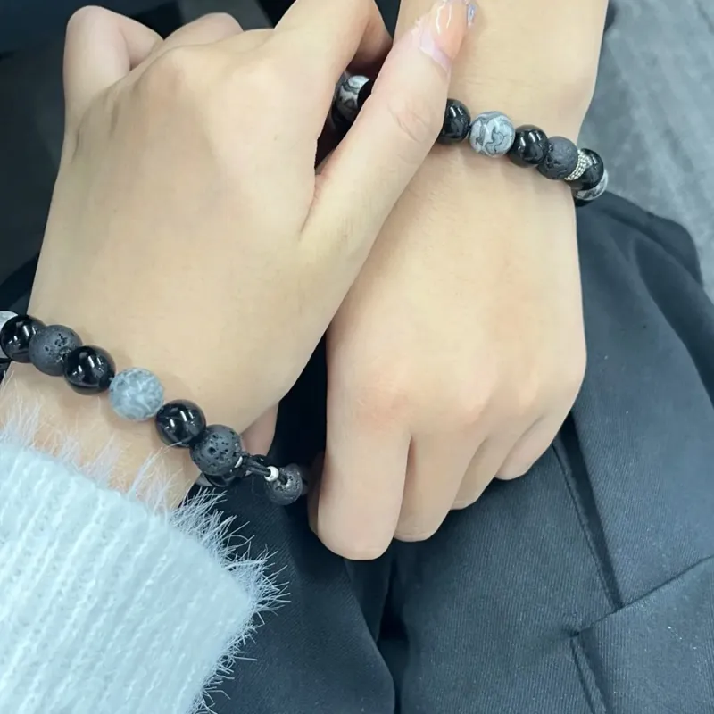Bermuda Eyes Colored Glaze Jade Bracelets Unisex-3