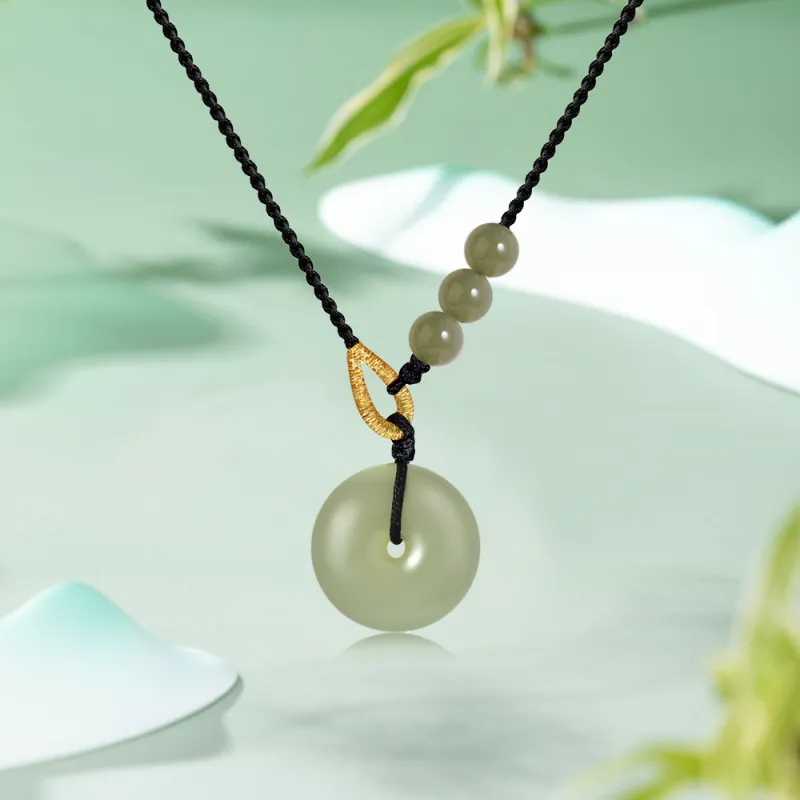 Bermuda Eyes Hetian Jade Necklaces Pale Greenish White Jade Unisex-5