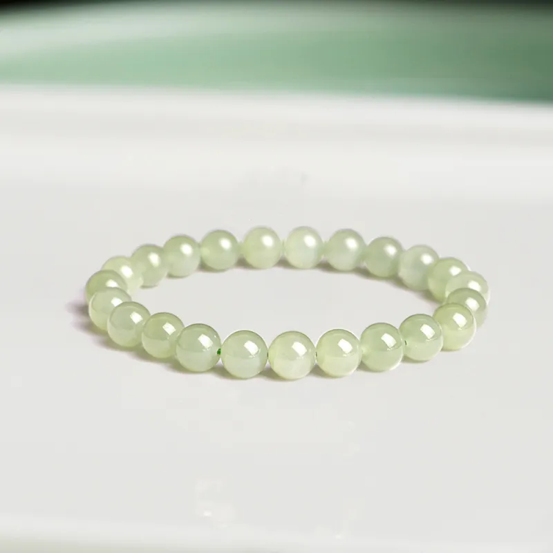 Bermuda Eyes Hetian Jade Bracelets Pale Greenish White Jade Unisex-2
