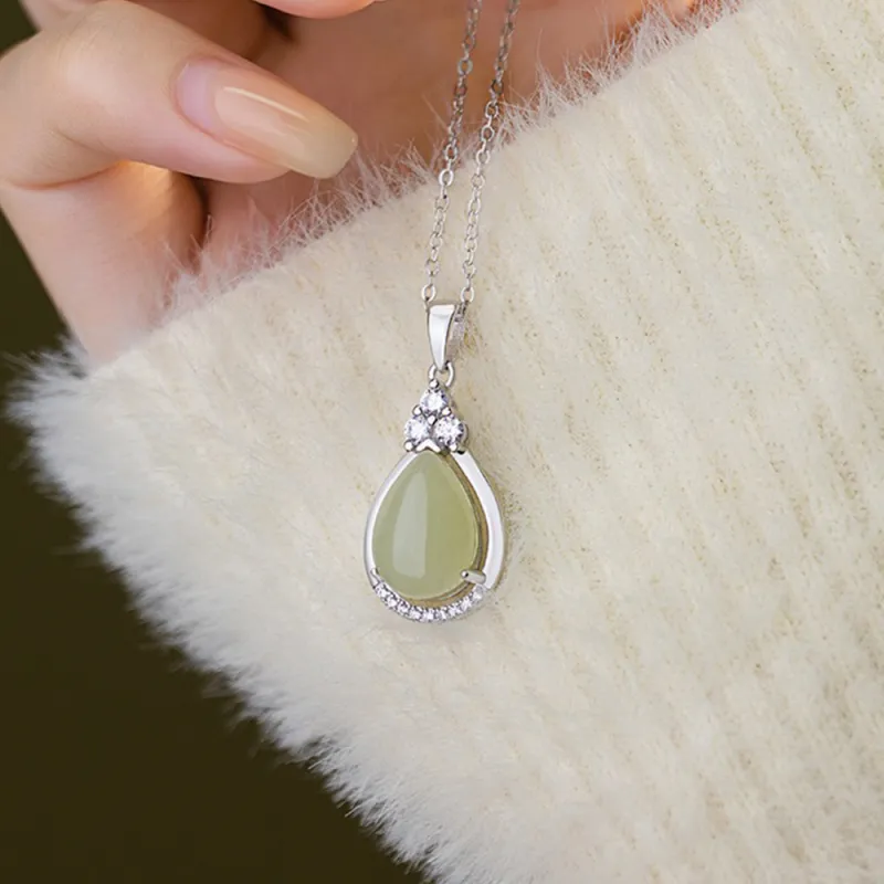 Bermuda Eyes Chalcedony Jade Necklaces Women's-3
