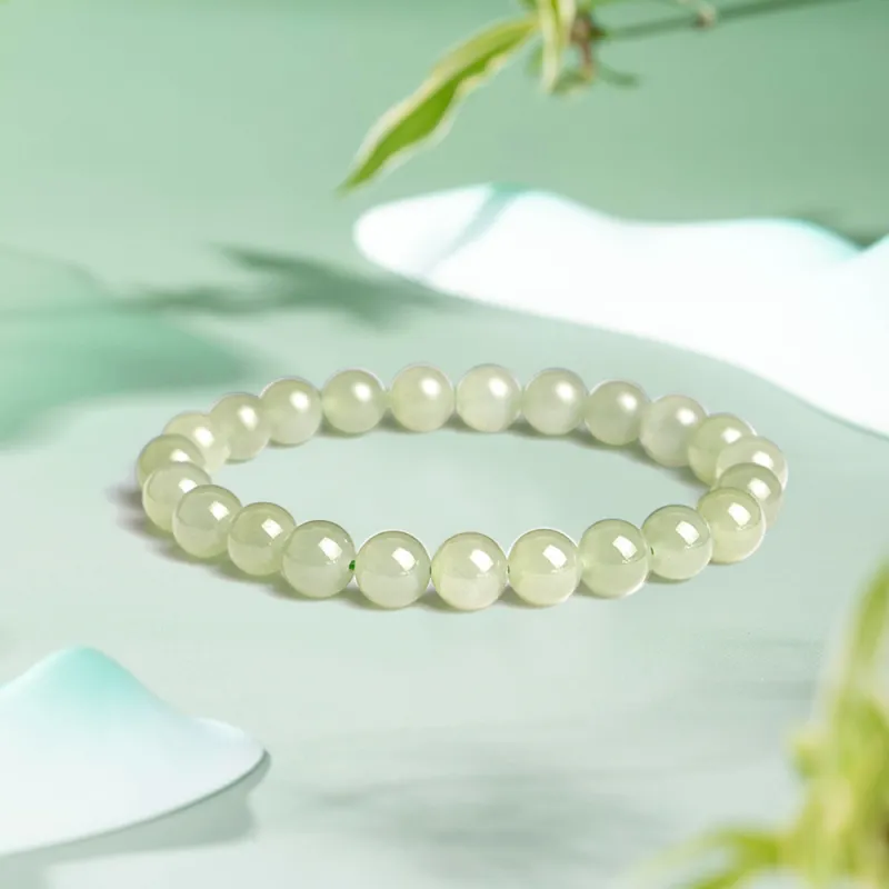 Bermuda Eyes Hetian Jade Bracelets Pale Greenish White Jade Unisex-4