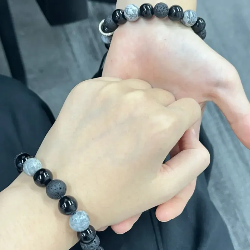 Bermuda Eyes Colored Glaze Jade Bracelets Unisex-2