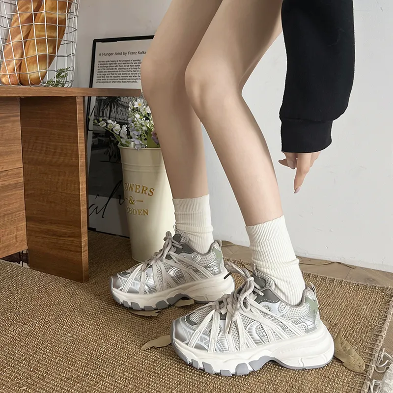 N6N8 Anti-Slip And Wear-Resistant Height Increasing Low-Top Chunky Sneakers Women's-12