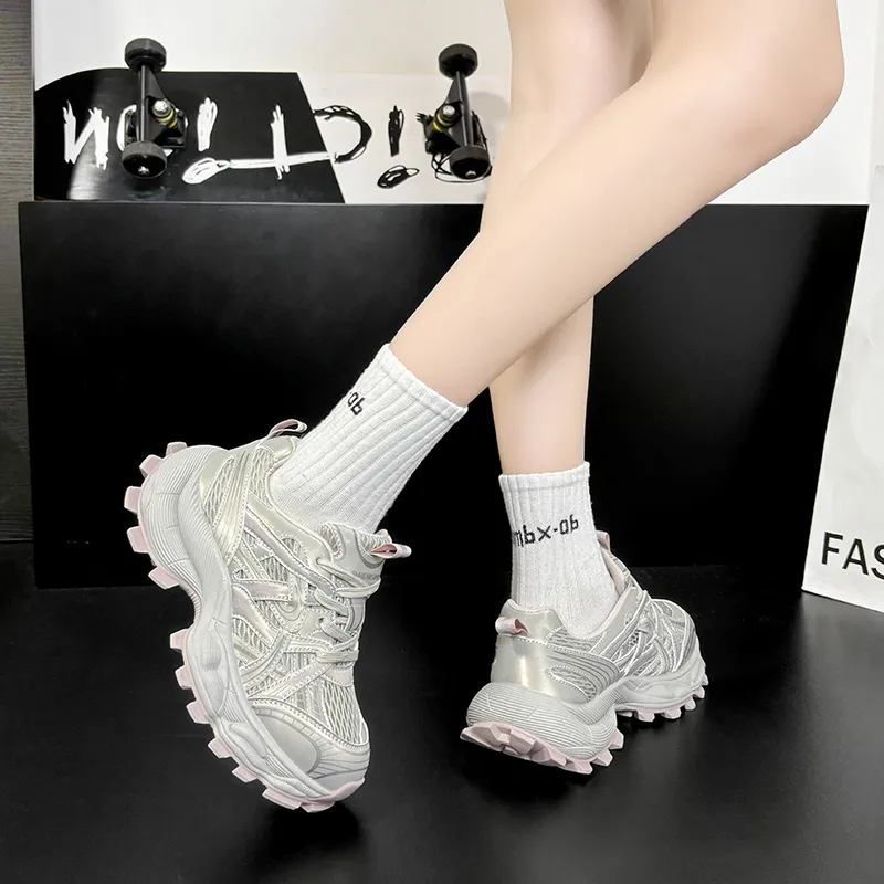 N6N8 Cushioning Height Increase Low Top Chunky Sneakers Women's-3