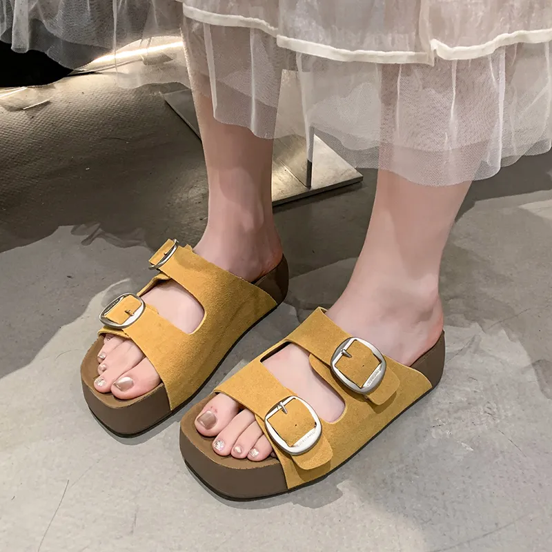 N6N8 Slide Slippers Women's White, Lemon, Khaki-6