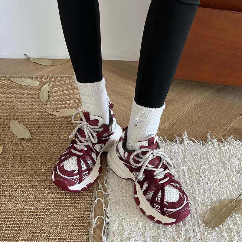N6N8 Anti-Slip And Wear-Resistant Height Increasing Low-Top Chunky Sneakers Women's-6