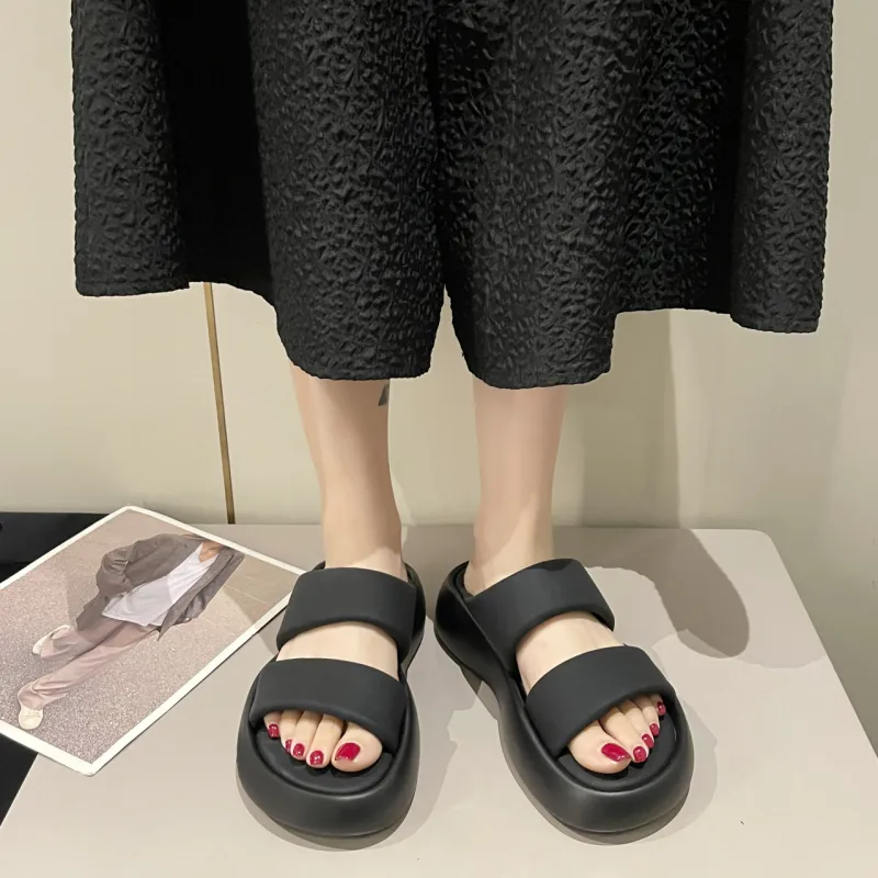 N6N8 Slide Slippers Women's Ecru, Black-7