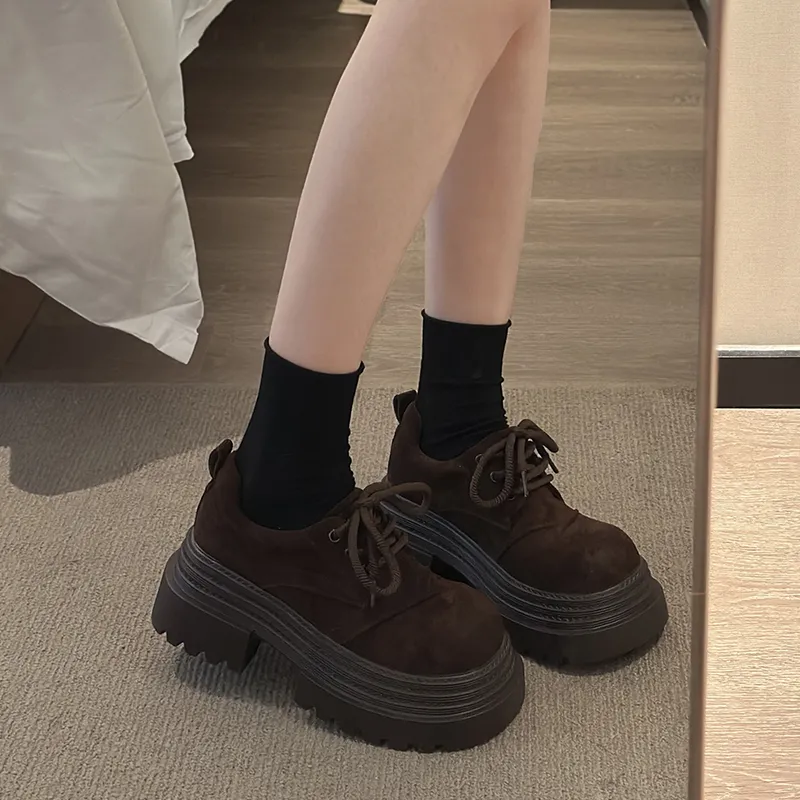 N6N8 Casual Single Shoes Chunky Heel Women's-5