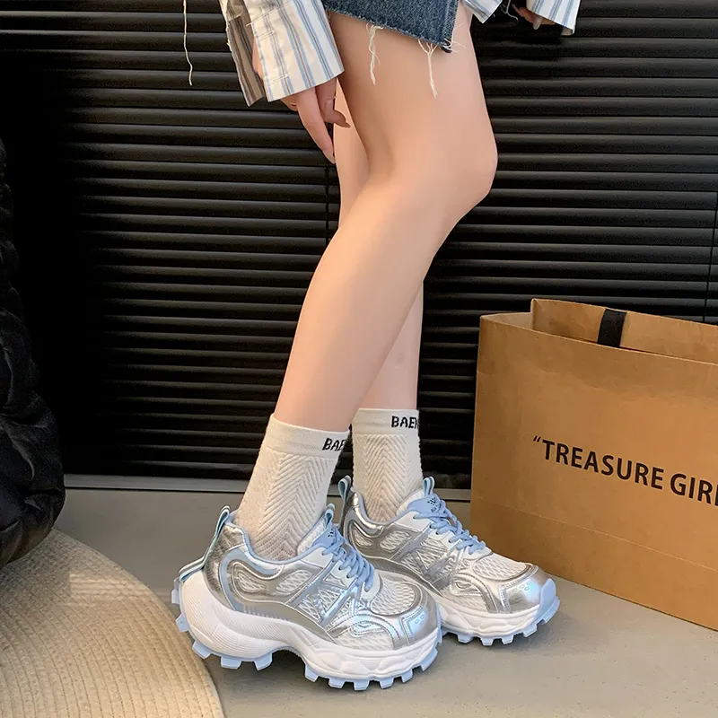 N6N8 Breathable Lightweight Height Increasing Low Top Chunky Sneakers Women's-2