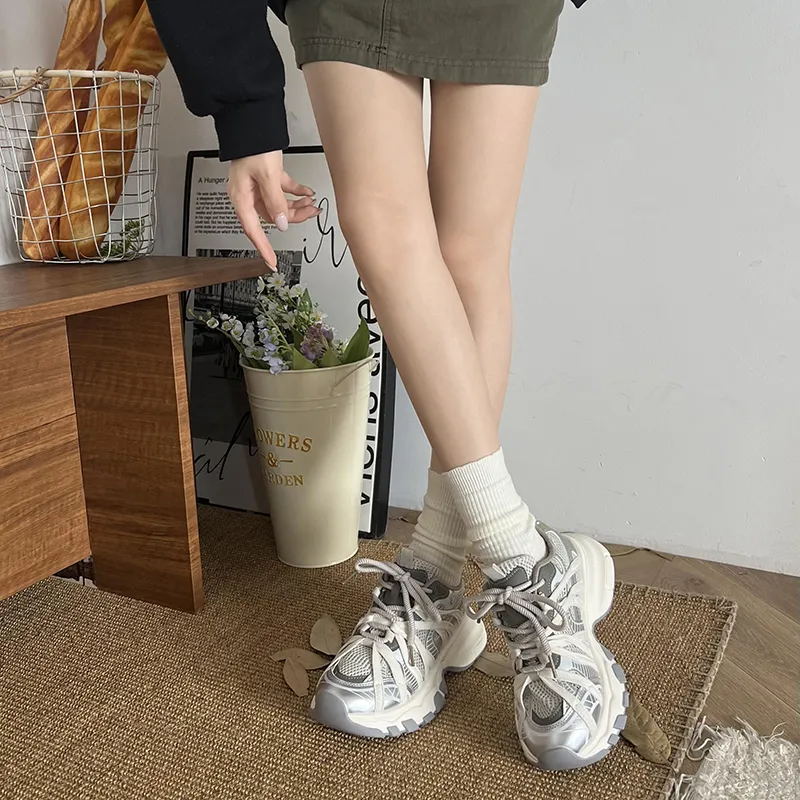 N6N8 Anti-Slip And Wear-Resistant Height Increasing Low-Top Chunky Sneakers Women's-14