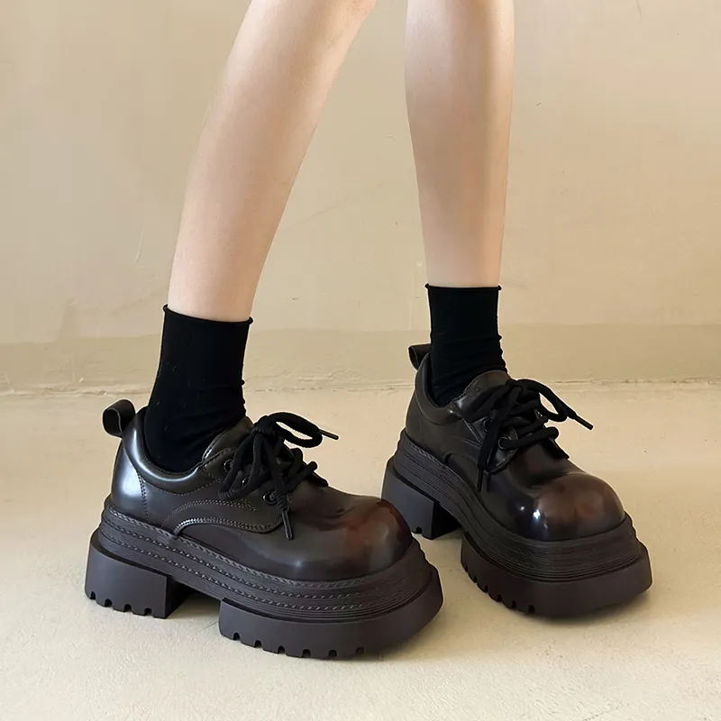 N6N8 Casual Single Shoes Chunky Heel Women's-7