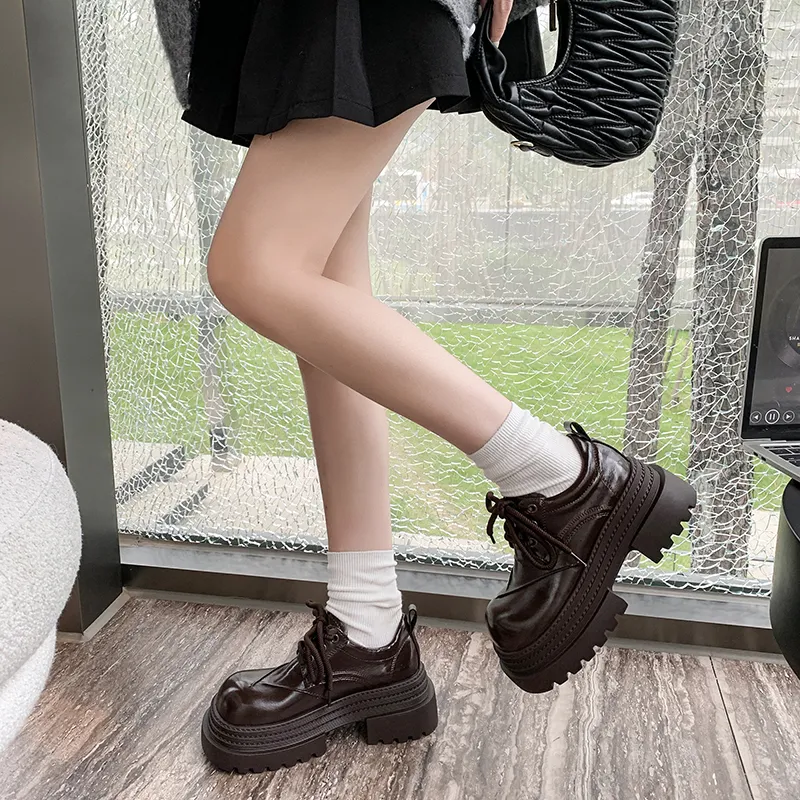 N6N8 Casual Single Shoes Chunky Heel Women's-5