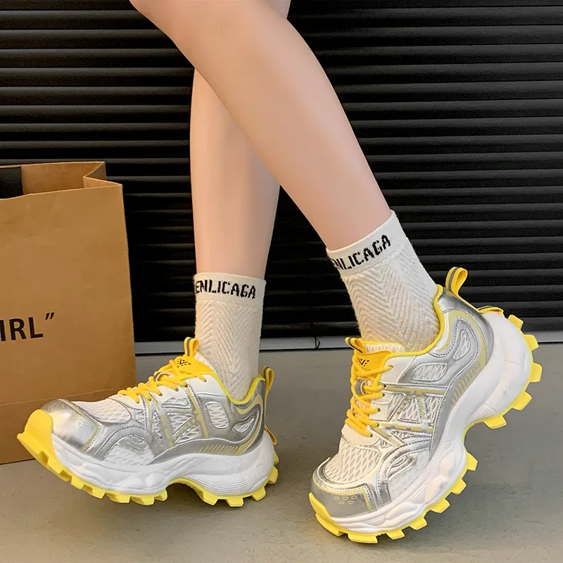 N6N8 Breathable Lightweight Height Increasing Low Top Chunky Sneakers Women's-16