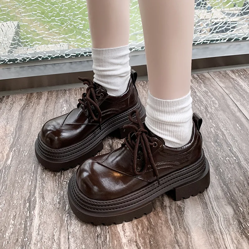 N6N8 Casual Single Shoes Chunky Heel Women's-1