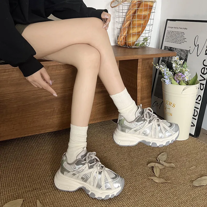 N6N8 Anti-Slip And Wear-Resistant Height Increasing Low-Top Chunky Sneakers Women's-13