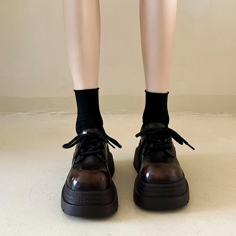N6N8 Casual Single Shoes Chunky Heel Women's-4