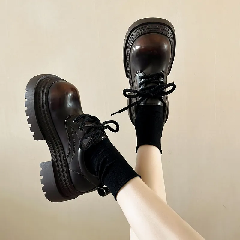 N6N8 Casual Single Shoes Chunky Heel Women's-5