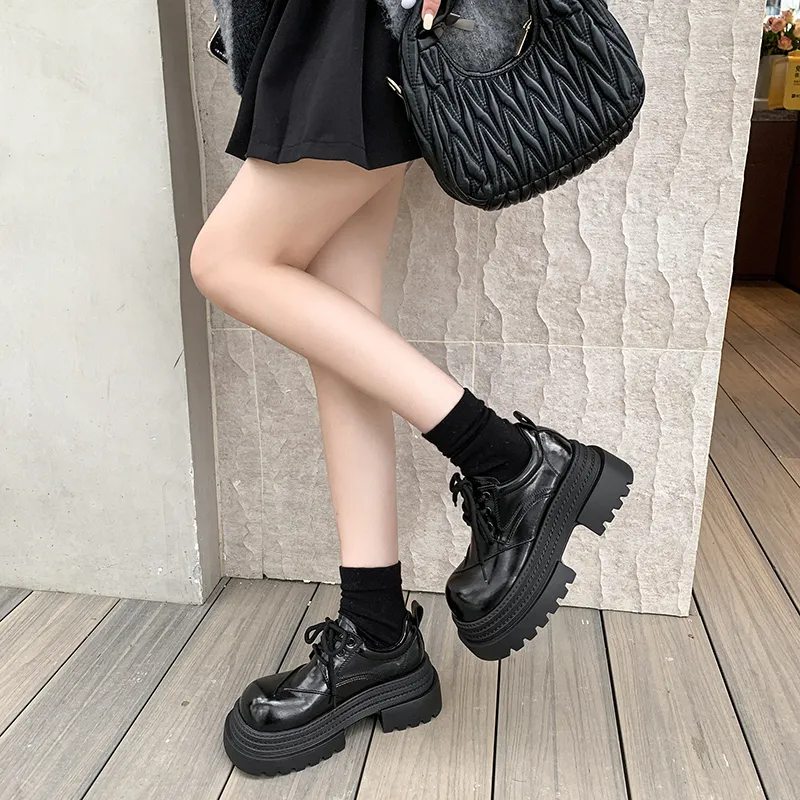 N6N8 Casual Single Shoes Chunky Heel Women's-8