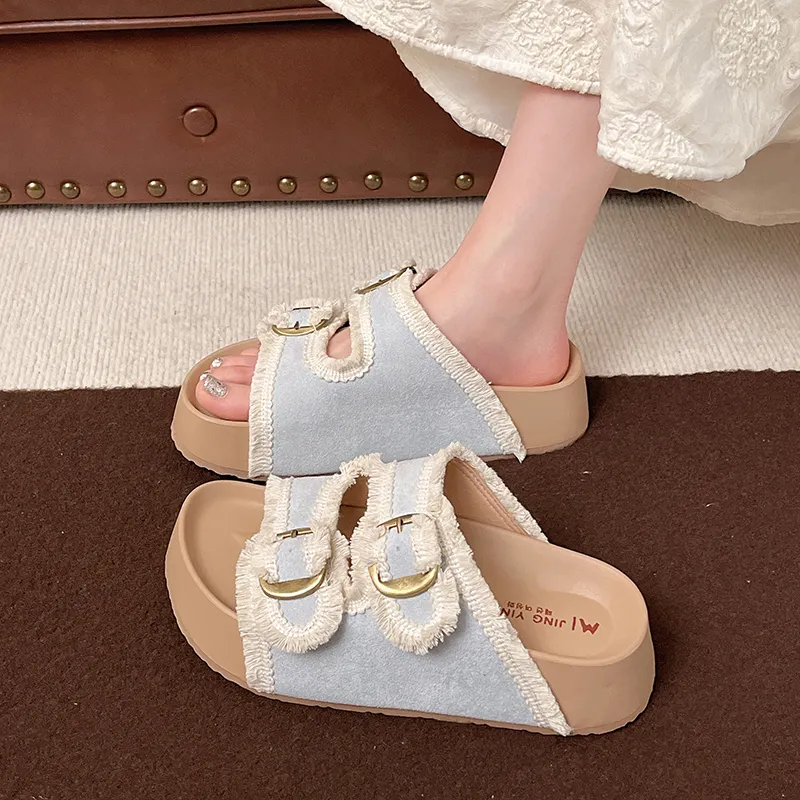 N6N8 Slide Slippers Women's Yellow, Ecru, Sky Blue-9