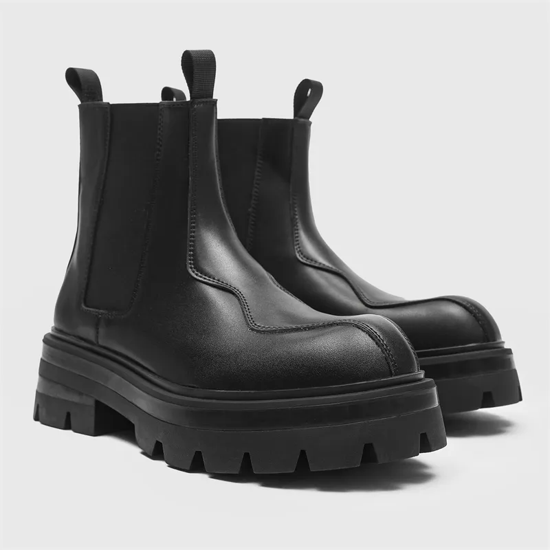 Little Red Man Crew Chelsea Boots Men's Black-3