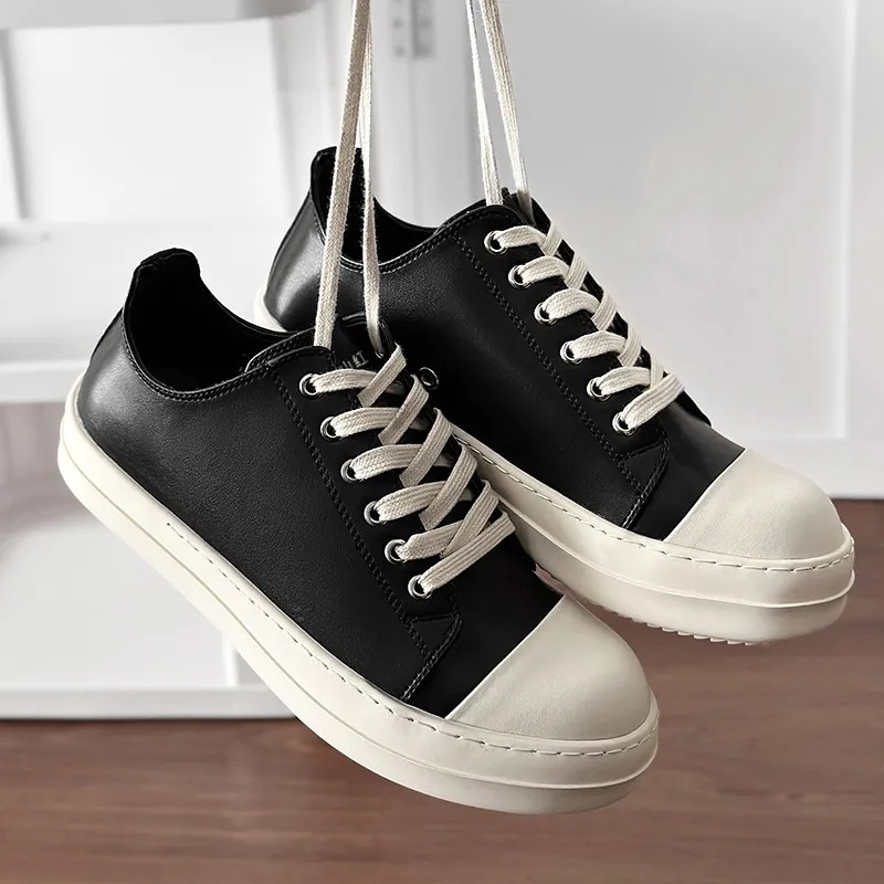 Little Red Man Anti-Slip Wear-Resistant Low-Top Skateboard Shoes Men's Black-4