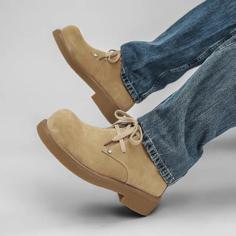 Little Red Man Casual Fashion Ankle Boots Unisex Desert-3