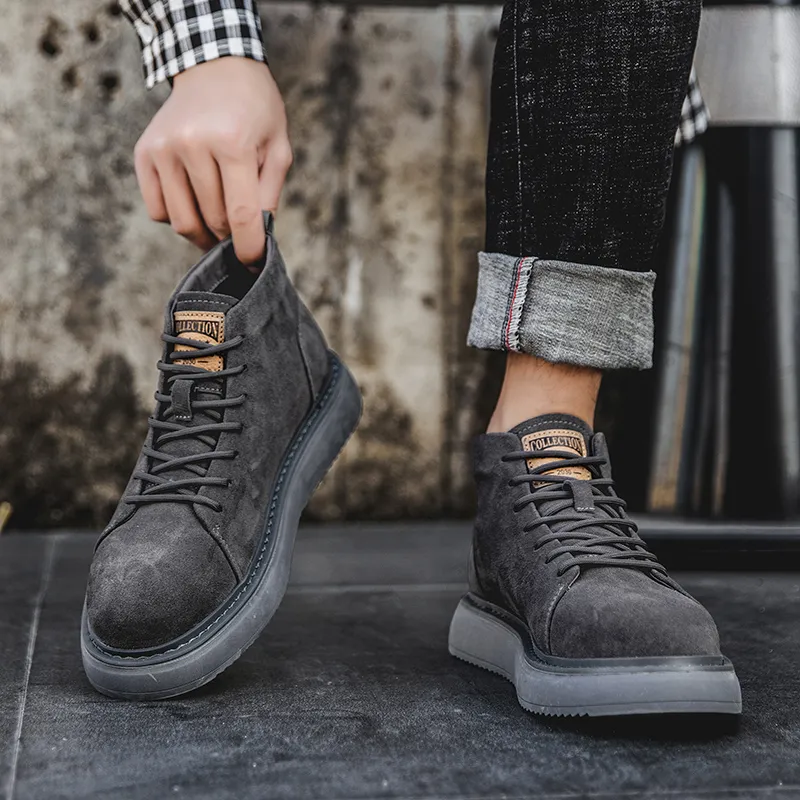 Little Red Man Anti Slip Wear Resistant Mid Top Casual Shoes Men-9