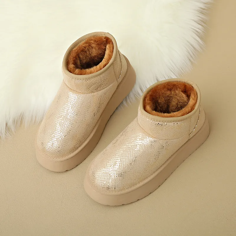Little Red Man Warm Slip Resistant Short Snow Boots Women's-13