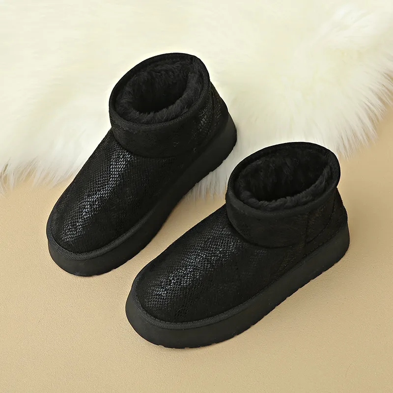 Little Red Man Warm Slip Resistant Short Snow Boots Women's-6