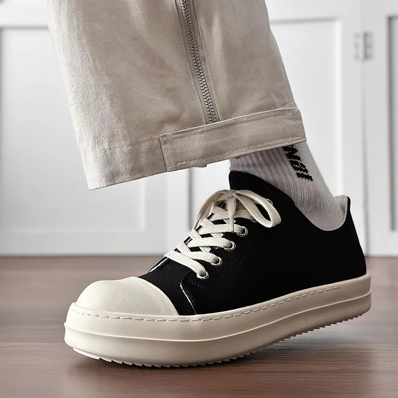 Little Red Man Anti-Slip Wear-Resistant Low-Top Skateboard Shoes Men's Black-9