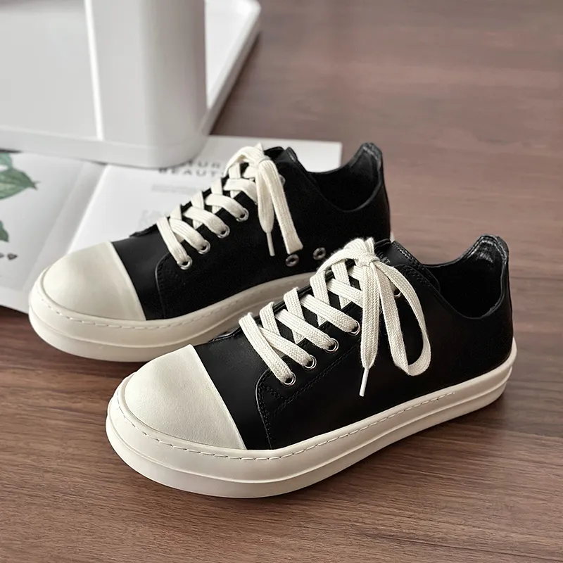 Little Red Man Anti-Slip Wear-Resistant Low-Top Skateboard Shoes Men's Black-1