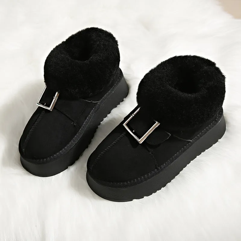 Little Red Man Slip-Resistant Short Snow Boots Women's-5