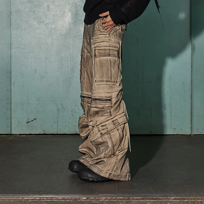 DND4DES Cargo Pants Unisex Khaki-5